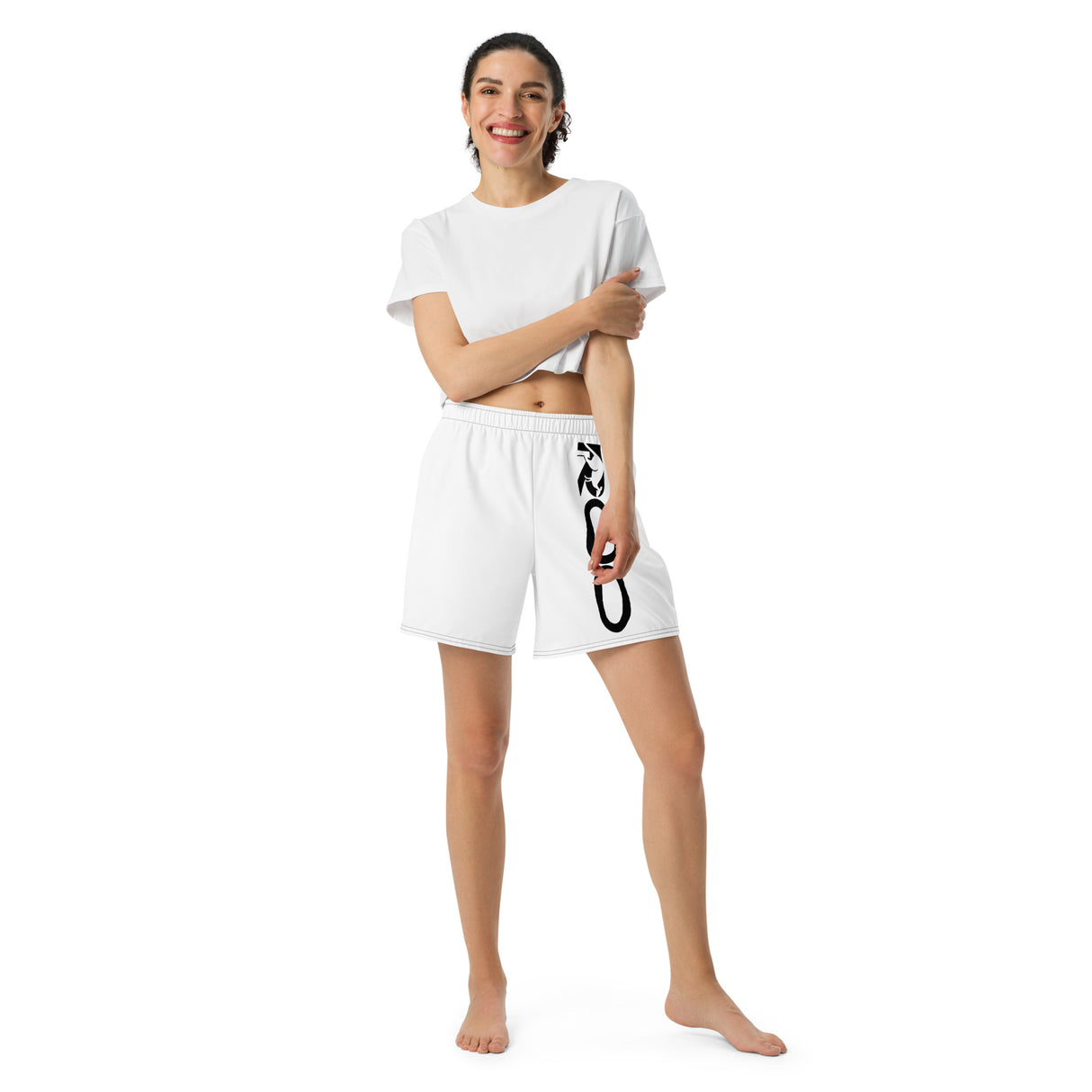 Vibrant unisex athletic long shorts featuring a seamless all over print design and moisture wicking performance fabric